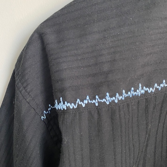 RipZone Men's Slim Fit Black Textured Short Sleeve Button Up‎ Shirt Size Large - Picture 6 of 12